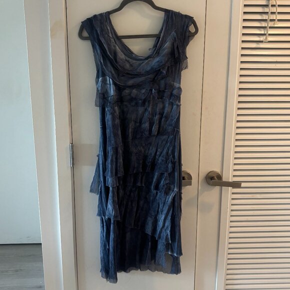 Tempo Paris Blue Ruffle Dress | XL | New with Tags - Picture 3 of 5